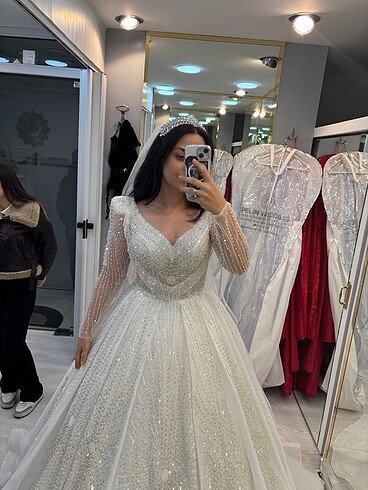 38 Beden beyaz Renk Gelinlik