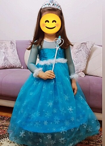 Diğer Elsa kostüm kabarık elbise 