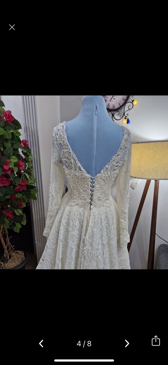 Bohem Dantelli gelinlik - Görsel 3