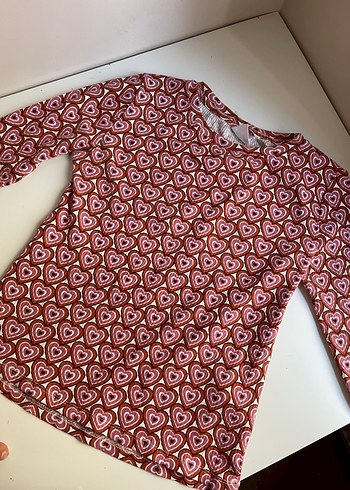 m Beden kırmızı Renk zara kalpli esnek bluz