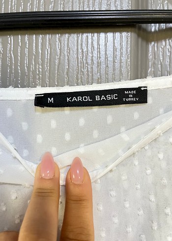 Beyaz V Yaka Uzun Kollu Bohem Bluz - Görsel 3