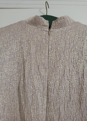 Düğmeli Vintage Bej Kadın abiye - Görsel 5