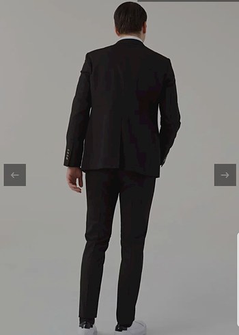 Düğmeli Siyah Erkek Takım Elbise - Görsel 3