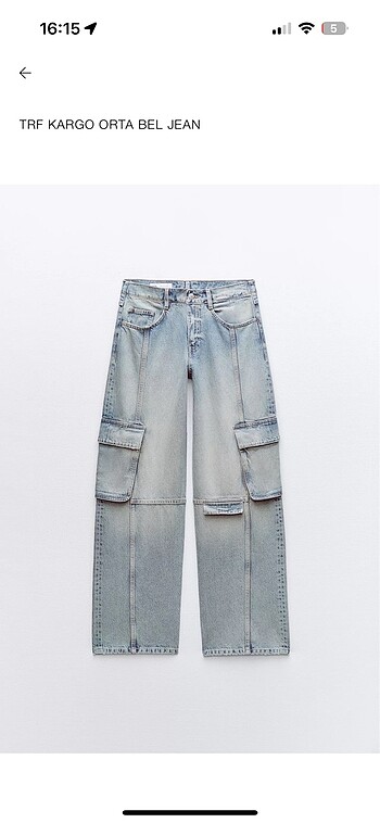 Zara kargo jean pantolon