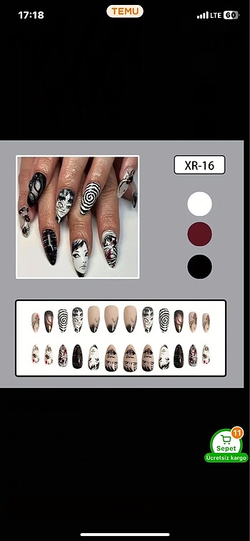 Sheinside Takma Tırnak Seti / Y2K Gotik