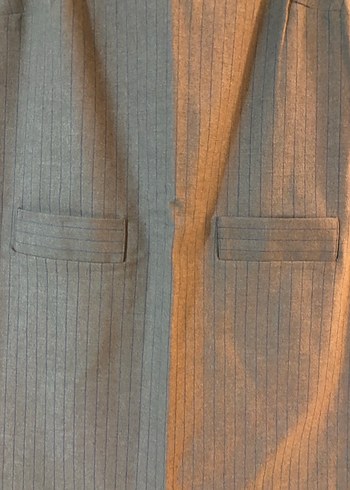 Bej Midi Keten Kolsuz Kadın Elbise - Görsel 3