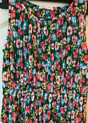 Piliseli Bohem Çok Renkli Uzun Elbise - Görsel 5