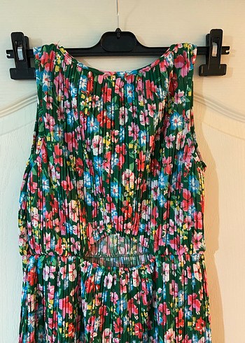 Piliseli Bohem Çok Renkli Uzun Elbise - Görsel 2