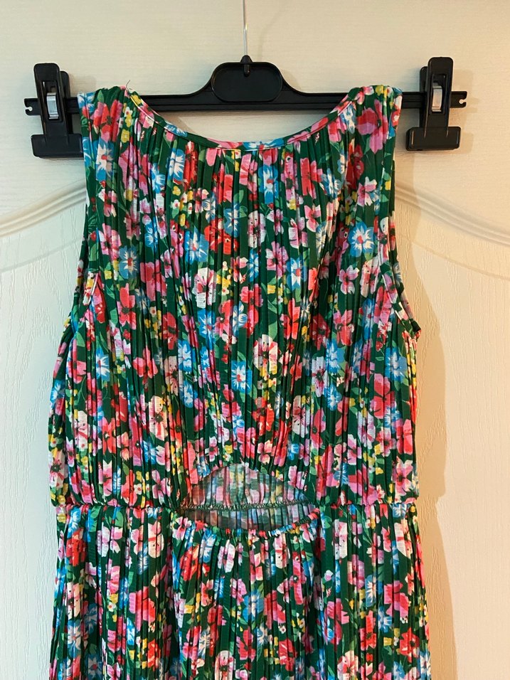 Piliseli Bohem Çok Renkli Uzun Elbise - Görsel 2