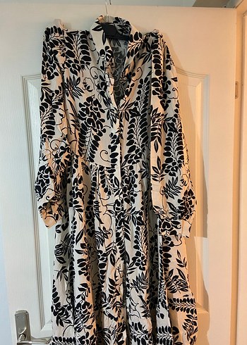 Bohem Desenli Uzun Kol Bej Uzun Elbise - Görsel 2