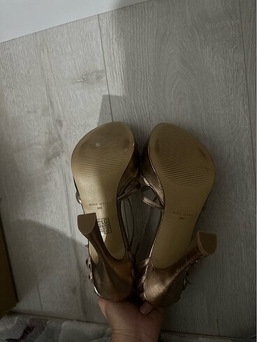 38 Beden altın Renk Nine west Abiye ayakkabı