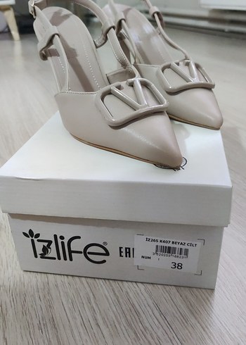 Bej Stiletto Topuklu Kadın Akşam Ayakkabısı - Görsel 2