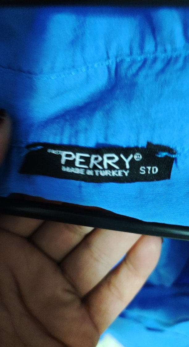 Mavi Keten Kadın Gömlek - Görsel 2