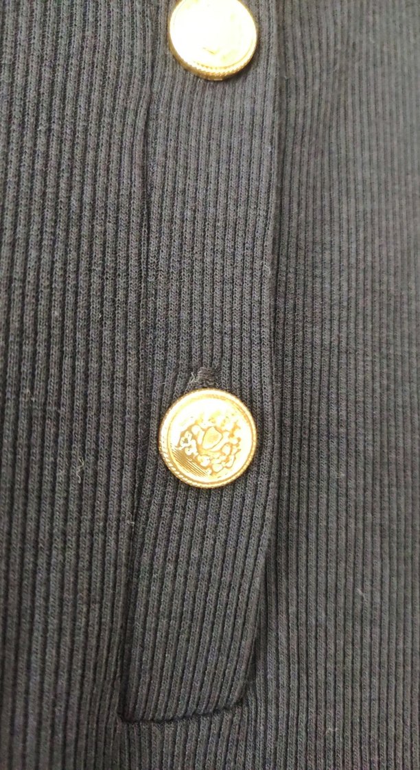 Düğmeli Siyah Uzun Kadın Elbise - Görsel 3