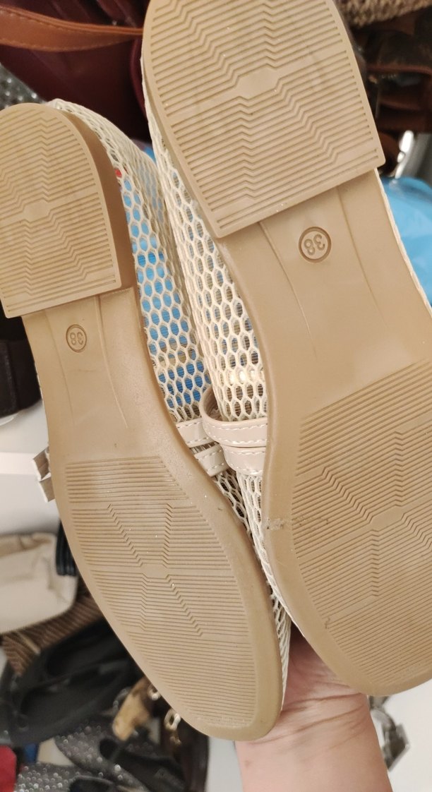 Bej Kadın Elastik Bantlı Blok Topuklu Babet - Görsel 2