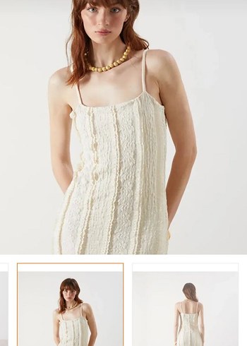 Dantel Detaylı Bohem Beyaz Uzun Elbise - Görsel 5