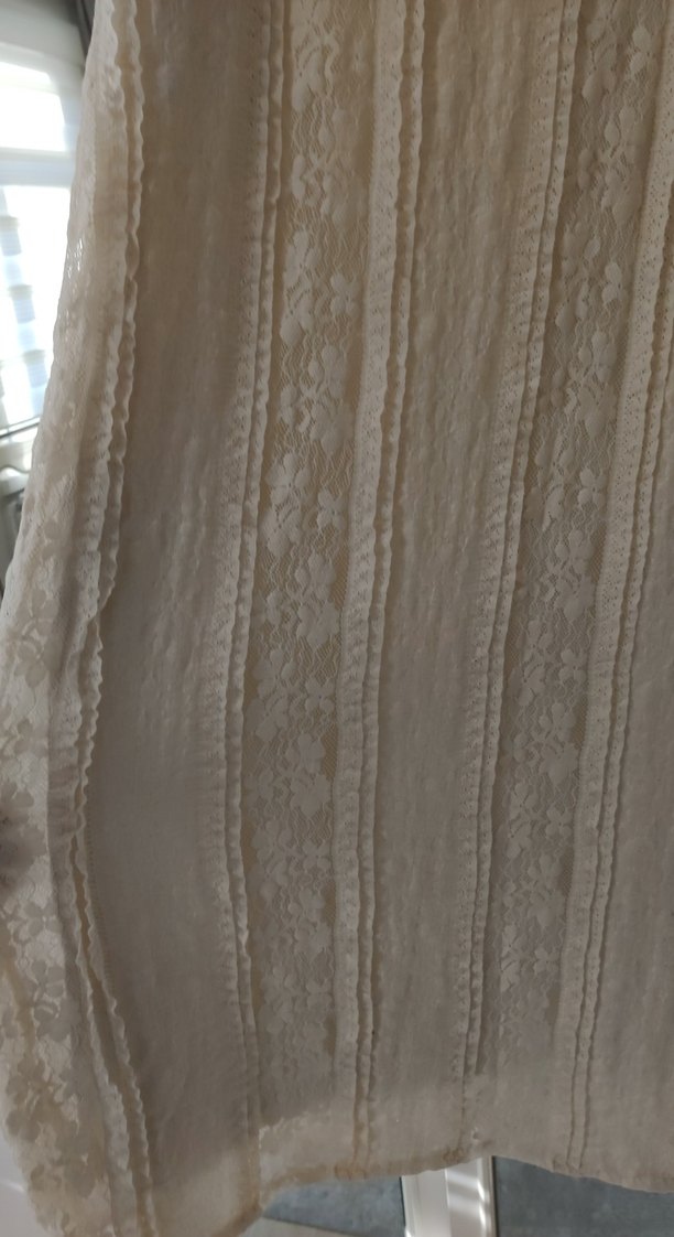 Dantel Detaylı Bohem Beyaz Uzun Elbise - Görsel 2