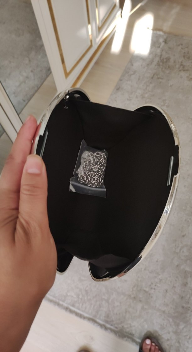 Bej Renkli Dekoratif Aynali canta - Görsel 2