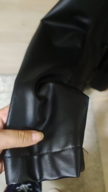 l Beden siyah Renk Deri ceket blazer