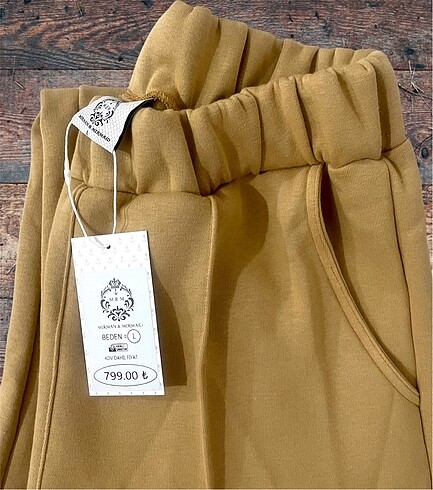 m Beden camel Renk Zara Model 3 İplik Şardonlu pant.