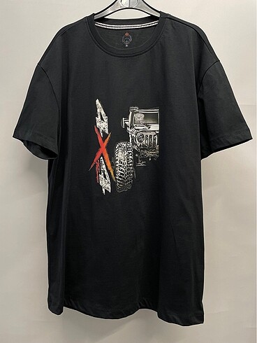 Yazlık pamuklu kumaş Klasik Kalıp Off Road Baskılı T-shirt