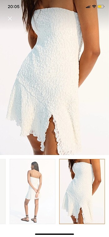 Bershka Bershka Dantelli Straplez Mini Elbise