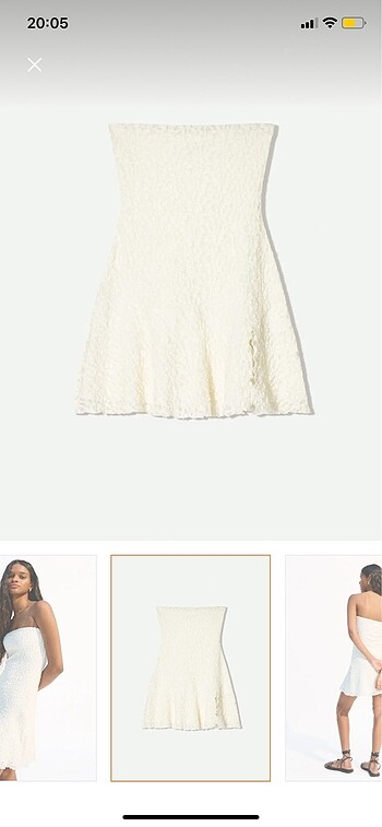 s Beden Bershka Dantelli Straplez Mini Elbise