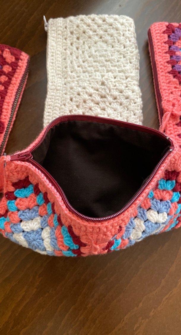 Renkli Nakışlı Örgü Bohem Kadın El Çantası - Görsel 2