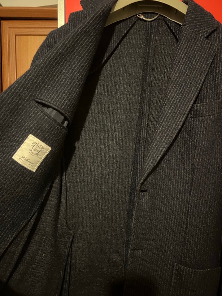 Düğmeli Siyah Yün Erkek Ceket - Görsel 3