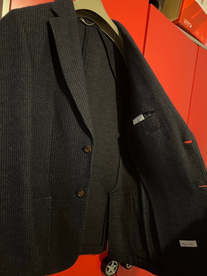 Düğmeli Siyah Yün Erkek Ceket - Görsel 4