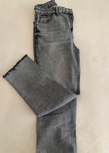 Zara Gri Regular Fit Midi Kadın Kot Pantolon