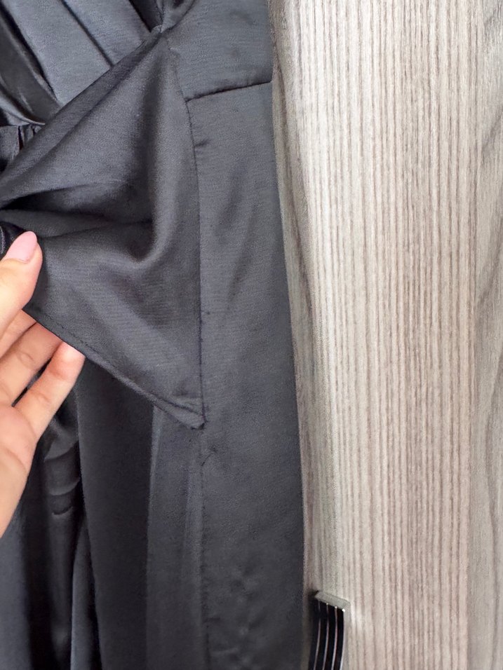 Siyah Drapeli Uzun Abiye Elbise - Görsel 5