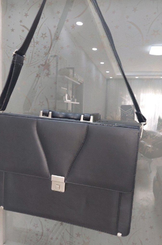 Klasik Siyah Erkek Evrak Çantası - Görsel 4