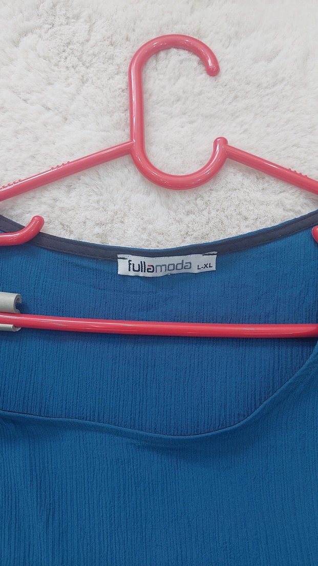 Mavi Salaş Uzun Kollu Elbise - Görsel 4