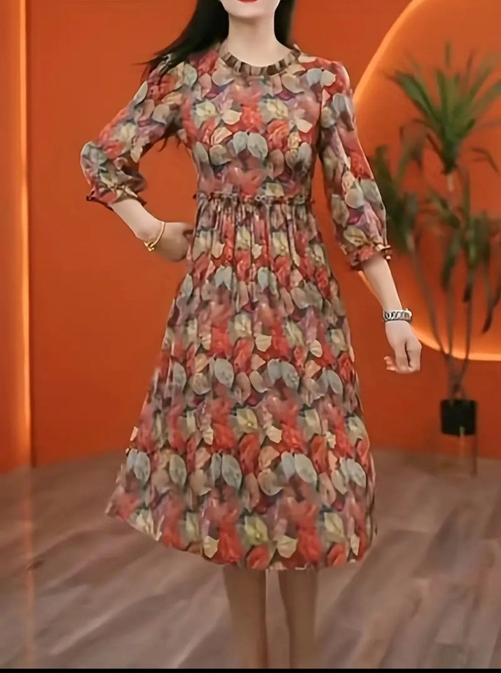 Renkli Uzun Bohem Kadın Elbise - Görsel 2