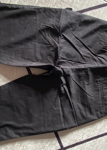 36 Beden Kadın Siyah Kemerli Regular Fit Kumaş Pantolon