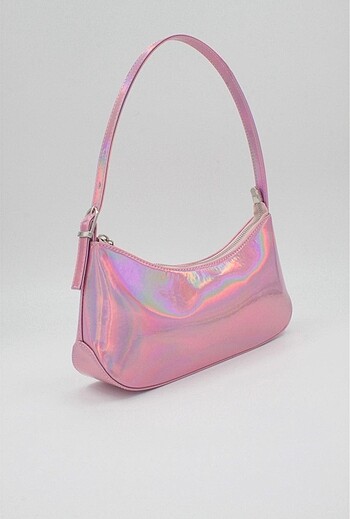 Pembe hologram çanta