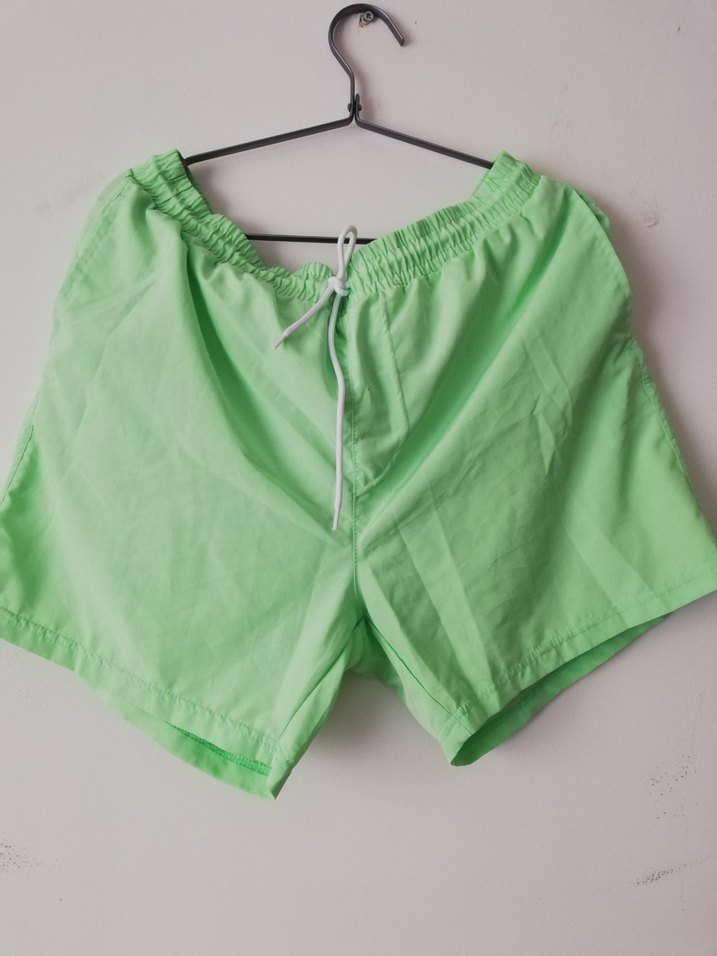 Erkek Loose Fit Yeşil Basic Deniz Şortu - Görsel 3