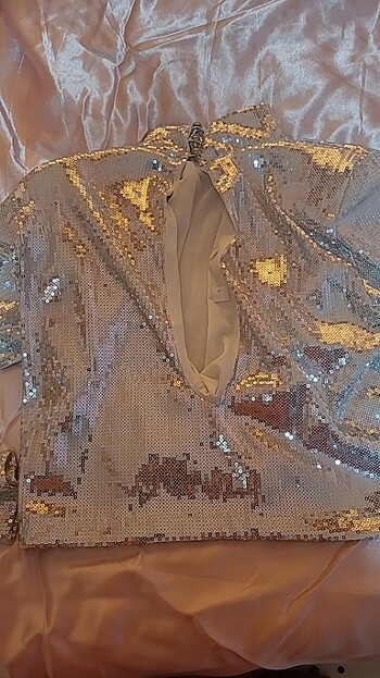 l Beden gri Renk Pullu crop