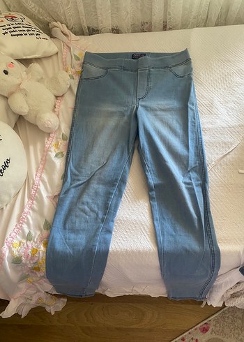 Mavi Midi Boy Rahat Kesim Kot Pantolon