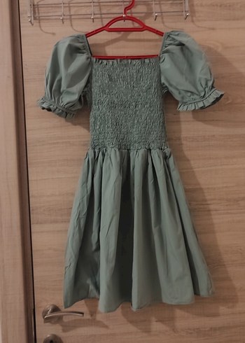 su yeşili mini Kadın Elbise
