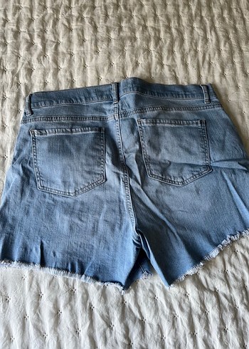 Düğmeli Mavi Kadın Denim Mini Şort - Görsel 2