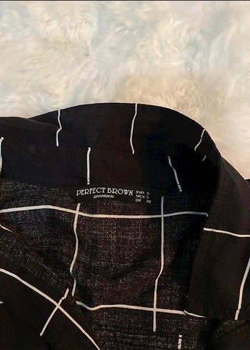 Kadın Siyah Kareli Uzun Kollu Gömlek - Görsel 3