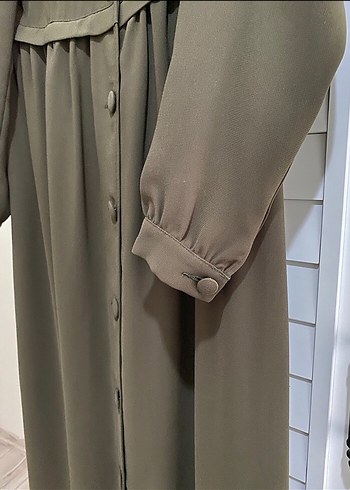 Düğmeli Uzun Kollu pardesü ferace - Görsel 6