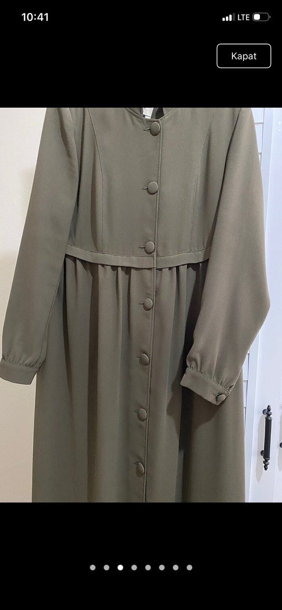 Düğmeli Uzun Kollu pardesü ferace - Görsel 3