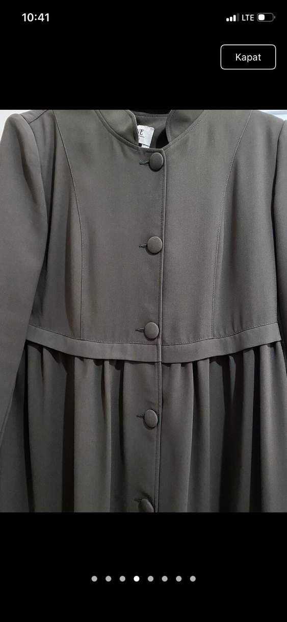 Düğmeli Uzun Kollu pardesü ferace - Görsel 4