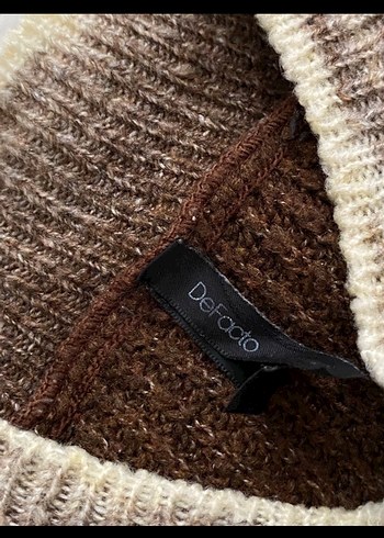 Uzun Kollu Bağlamalı Desenli Bohem Triko tunik - Görsel 4