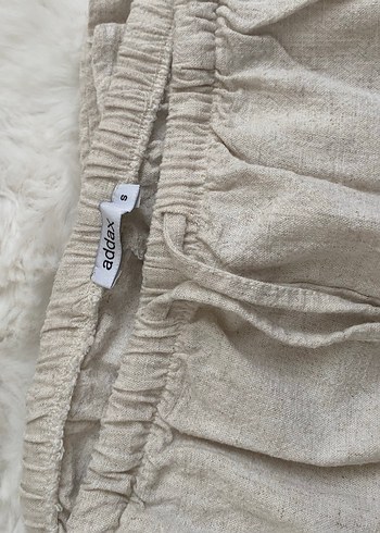 Bej Keten Rahat Kesim Kadın Pantolon - Görsel 2