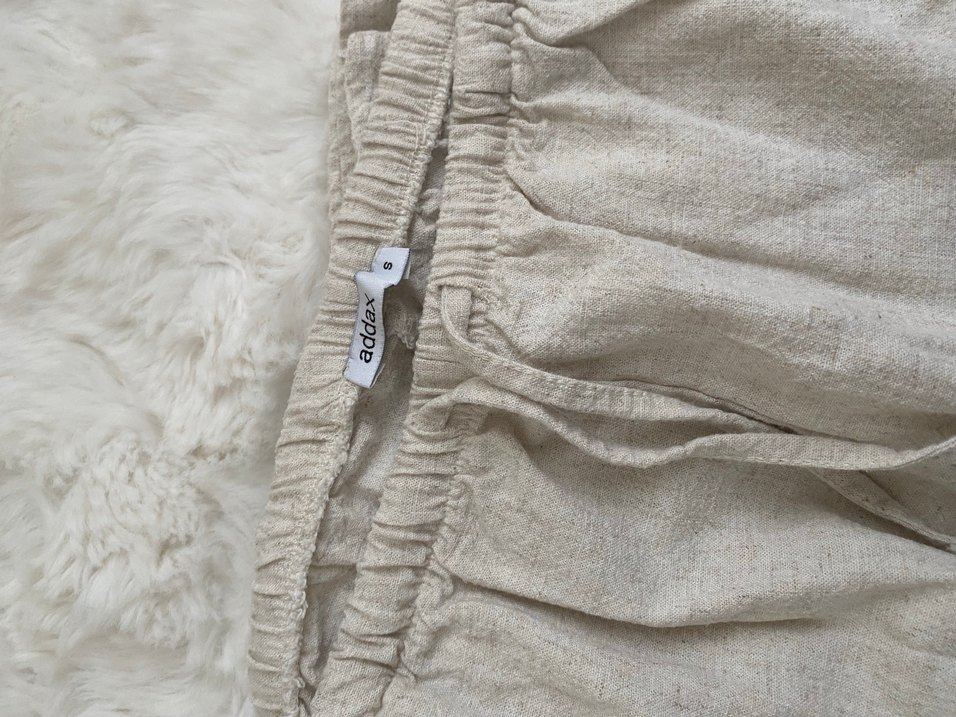 Bej Keten Rahat Kesim Kadın Pantolon - Görsel 2