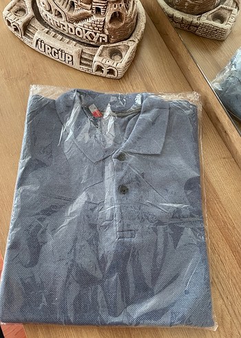 Mavi Düğmeli Erkek Polo Tişört - Görsel 4